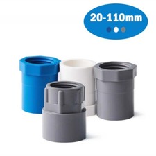 Female Thread PVC Straight Pipe Tube Adapter Connectors 20mm-110mm 1/2" 4"