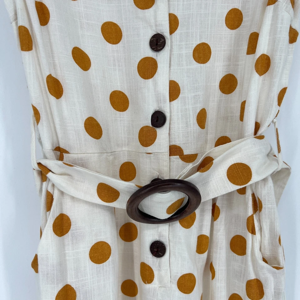 Mono Monteau Mujer L L L L L Mezcla de Lino Ligero Clásico Blanco Costero Foto 4 de 4