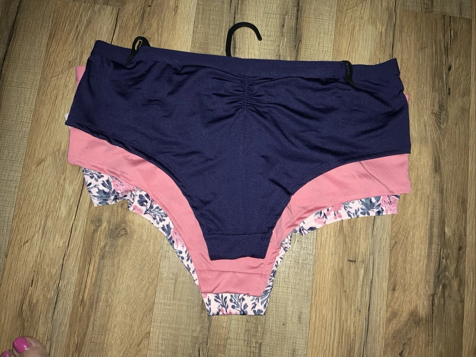 DELTA BURKE 3 PACK BRIEF PANTIES FLORAL, PINK, BLUE SIZE 2X LACE ACCENT NWT $32 - Image 4 of 4