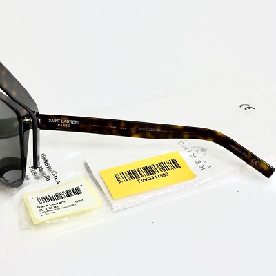SAINT LAURENT SL 1 SLIM 002 Tortoise Gray Rectangular Unisex Mask