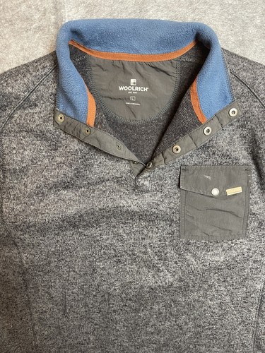 Woolrich Fleece Vintage Snap T Pull Over Outdoor Jacket, Gray, Mens L Defect - Picture 13 of 16