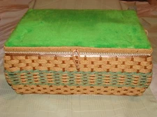 VINTAGE JC PENNYS WICKER SEWING BOX/ BASKET with HANDLE - Japan
