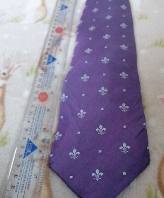 purple fleur de lis tie