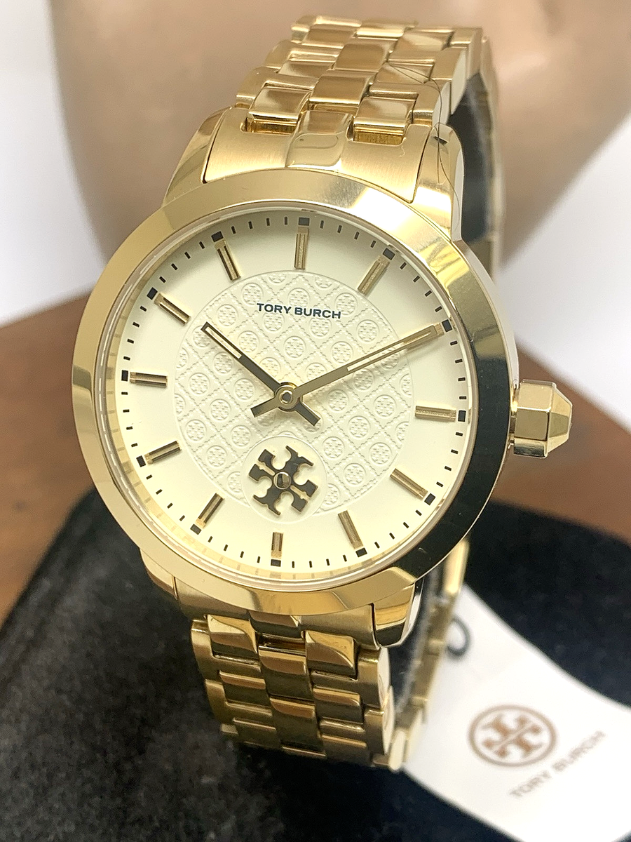 Tory Burch Women's Watch TBW1053 Quartz Cream Dial Gold Stainless