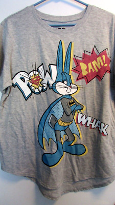 NEW Women's 3XL(21) Gray Graphic Bugs Bunny 100 Year T-Shirt By Warner Brothers