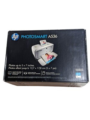 New/Sealed HP Photosmart A536 Digital Photo Inkjet Color Printer w/ 2.4'' Display