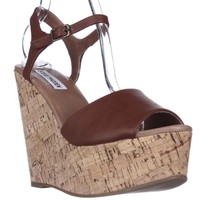 Steve Madden Korkey Wedge Sandals - Cognac, 10 Us on sale Steve Madden Korkey Wedge Sandals - Cognac, 10 Us on sale