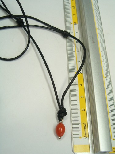 Ciondolo in ARGENTO 925 con CORALLO naturale rosso e girocollo in cordoncino - Imagen 3 de 4