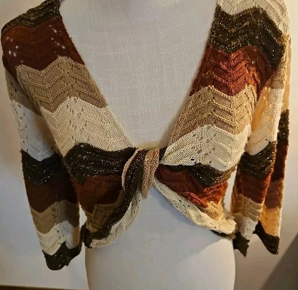 Suéter Vintage Proyecto Mujer Suéter Medio Metálico Nudo Frontal Multicolor Foto 2 de 4