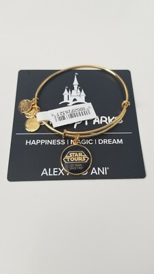 NWT Alex and Ani Star Tours 30 Years Gold Tone Bracelet Disney D23