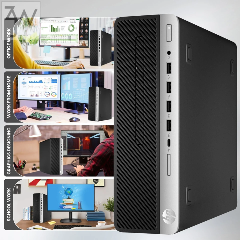 HP Desktop Computer PC Intel i7-9th 64GB DDR4 2TB SSD 2TB HDD 24" LED Win 11 Pro - Image 4 of 4