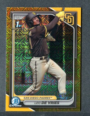 Carte Panini 2024 Leo De Vries – Prospect Dual Jerseys – /6 – San Diego Padres