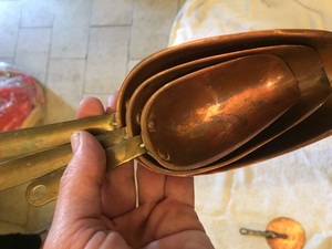 Vintage Copper Decorative Measuring Spoon Set Cooking Kitchen Mid