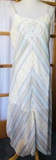 Vtg Vanity Chevron Slip Maxi Dress M USA Made Pastel Lace Accent Romantic Fairy
