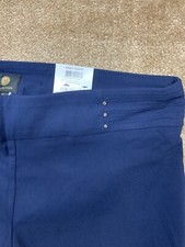NWT JM Collection Rivet Capri, Sz 1X Blue, Tummy Control, Comfort Waistband