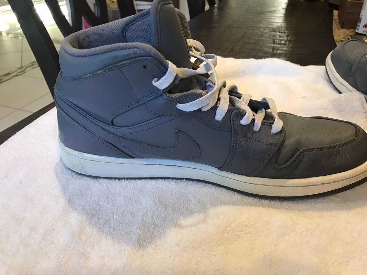 Jordan Air Jordan 1 Mid Shoes Mens Size 13 Gray Leather Sneakers 554724-003 Nike Air Jordan 1 Retro Sneakers Shoes Mens | Mercari main image 2