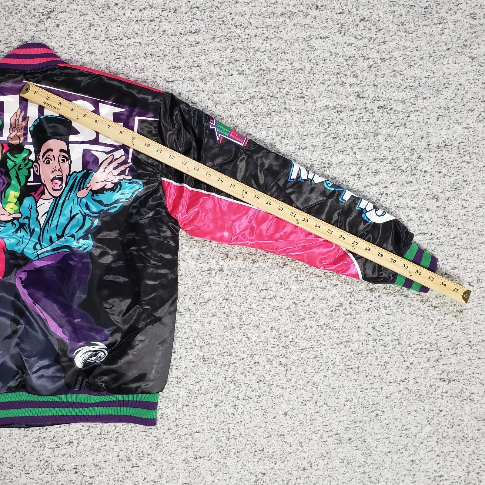 NWT Kid n Play House Party Satin Jacket Mens Medium Black Headgear Classics - product detail image 16