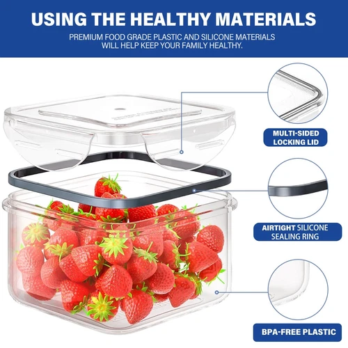 24Pcs Food Storage Container Set Leak Proof Sealed Plastic Lunch Boxes BPA-Free - Picture 9 of 18