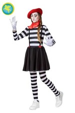 Vestito Carnevale da Mimo Bambina Costume Travestimento Mascherato