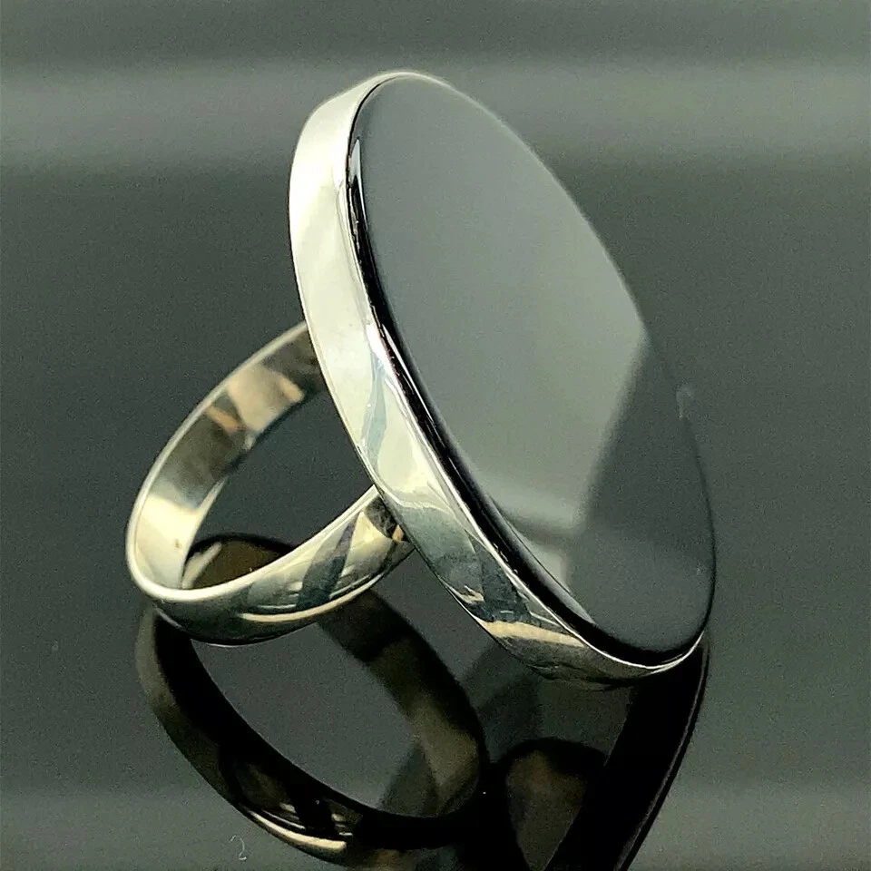 Birthday Black Onyx Gemstone 925 Sterling Silver Handmade Ring All Size C37