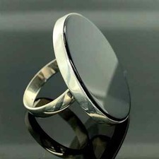 Birthday Black Onyx Gemstone 925 Sterling Silver Handmade Ring All Size C37