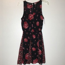 Xgilaration Women's Sleeveless Floral Print Lined Prairie Dress - XS Fairy