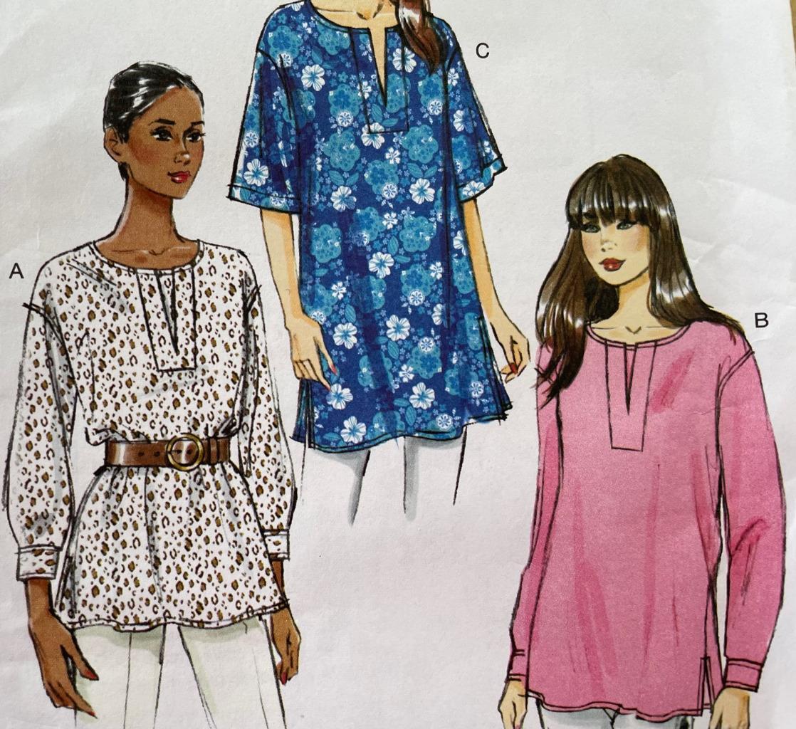 トップスパターン② VOGUE Sew Pattern 8878~Pullover TUNIC Top Shirt~neck detail+sleeve