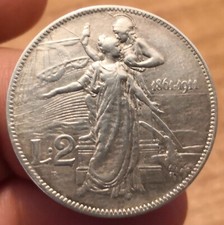 Moneta 2 Lire 1911 Cinquantenario, Vittorio Emanuele III, Rif. 5642