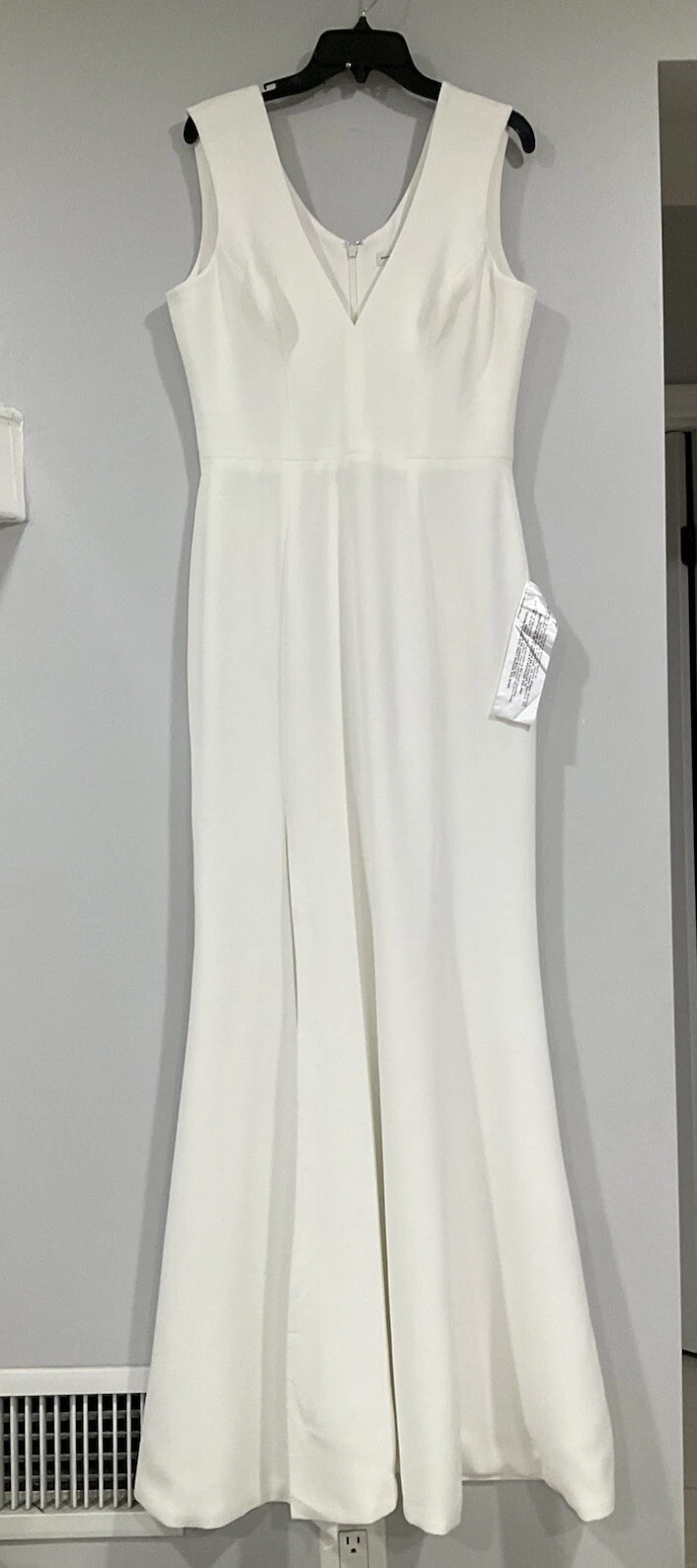 OFF WHITE ABITO LA POPOLAZIONE Sandra abito a tromba vestito in crepe bianco sporco taglia L