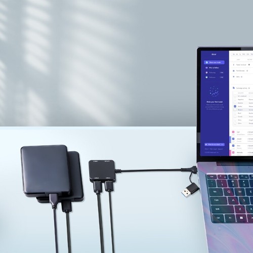 USB Type C to USB Hubs 4 Port Splitter for Notebook Desktop and Tablets Devices - Afbeelding 3 van 8