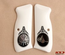 KSD Brand CZ 75 Full Size Compatible Ivory Acrylic Grips