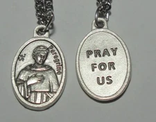 St Peregrine Holy Medal on 24" Chain - Patron of Serious Illnesses, Cancer, AIDS