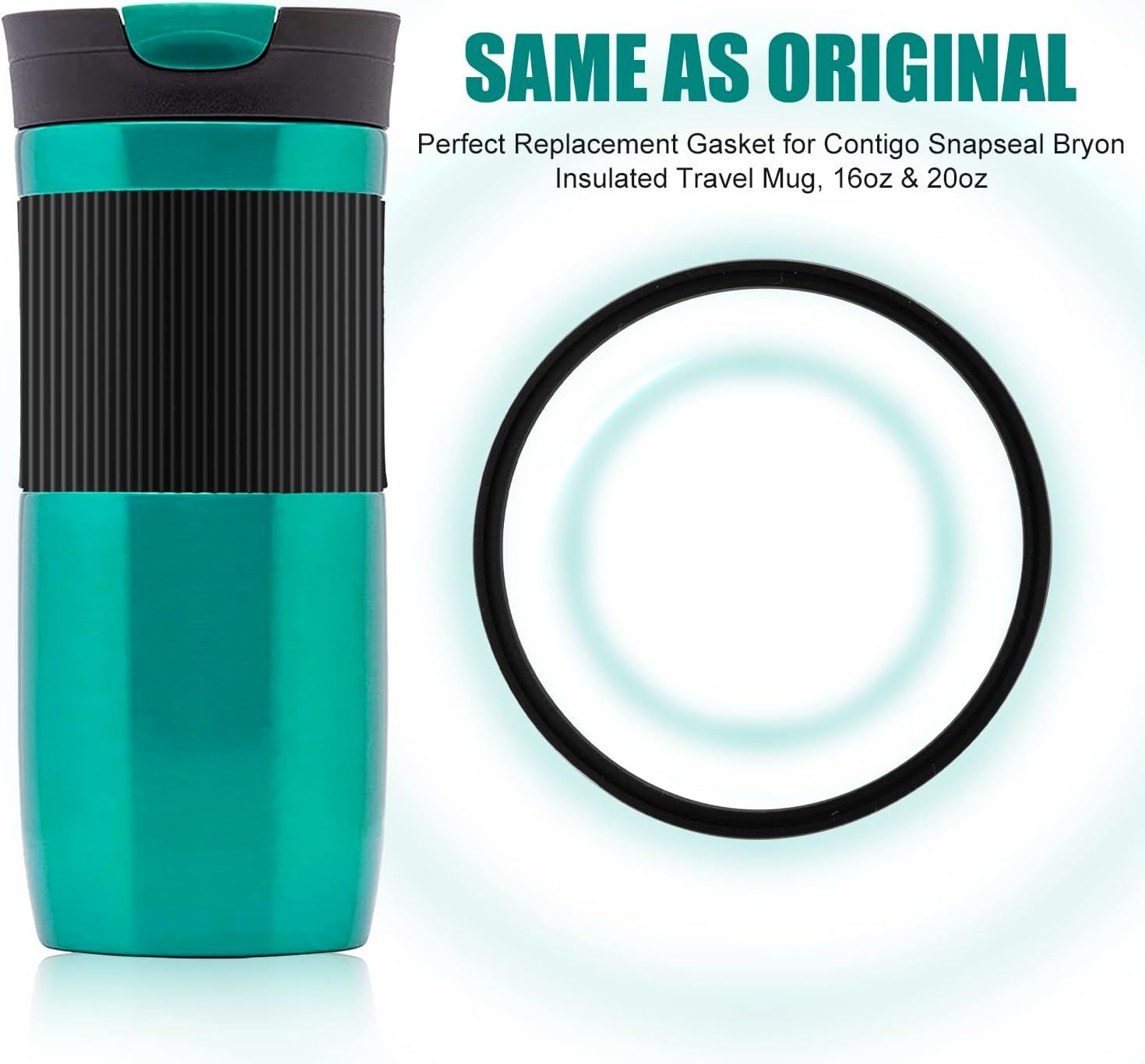 6pcs Replacement Rubber Lid Seals Compatible with 16 & 20 oz Contigo