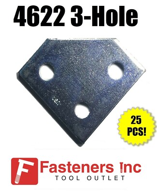 (4622) P1334 3-Hole Flat Corner Splice Plate Fitting for Unistrut Channel 25/BOX