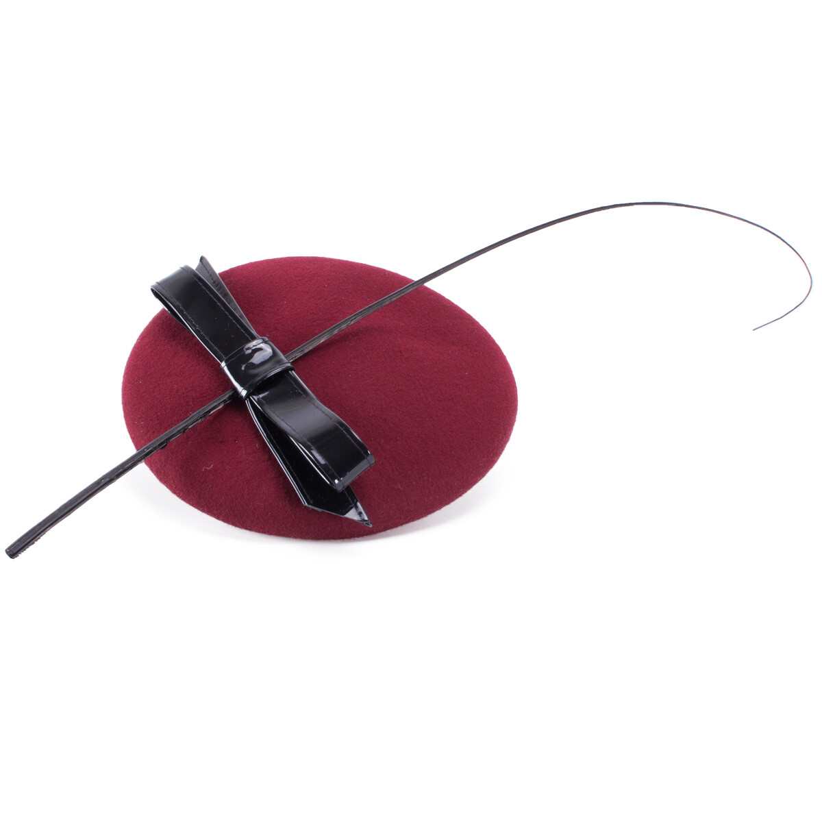 Women Handmade Bow Feather Wool Felt Fascinator Pillbox Tilt  display picture 1