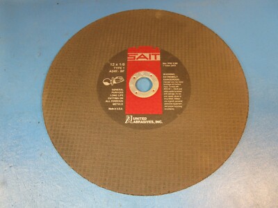 LOT OF 8 United Abrasives 23410, SAIT Wheel, 12'' x 1/8'' x 1, A24R Metal, A24R-BF