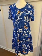 Adidas x FARM Rio Butterfly Print Athletic Dress Blue/White EI4825 Womens Size M