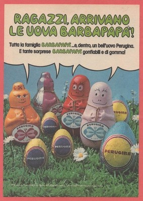 PERUGINA: Barbapapà Eggs 1977 advertising vintage advertising werbung clipping