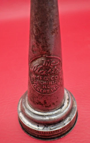 Vintage Oil Bottle Metal Topper Spout The Master Mfg Co 1926