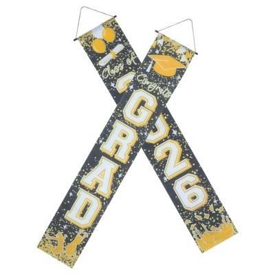 1 Pair Class of 2026 Graduation Banner - Congrats Grad Porch Sign -