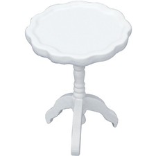 Mini House Round Table Ornament Wooden Miniature Table Decoration Decor