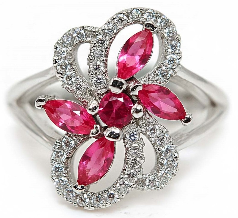 1CT Heat Treated Rubellite Tourmaline 925 Sterling Silver Ring Jewelry Sz 8 F8-1