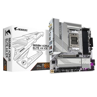 GIGABYTE B650M AORUS ELITE AX ICE mATX Mainboard Sockel AM5 HDMI/DP/USB-C/WIFI6E