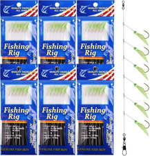 Fishing Bait Rigs Saltwater, 6 Packs Surf Fishing Rigs with Sharp Hooks Fish Ski