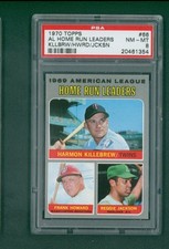 1970 Topps Baseball Card -#66 AL Home Run Leaders Killebrew/Jackson, PSA 8 NM/MT