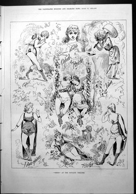 Old Venus Royalty Theatre Cupid Proserpine Vulcan Psyche Sketches 1879 19th