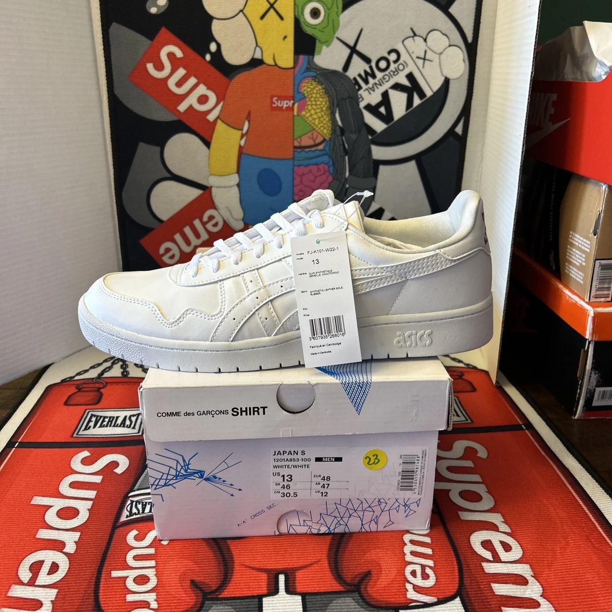 Comme des Garçons SHIRT x ASICS Japan S White for Sale