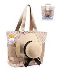 Large Beach Tote bag for Women - Waterproof Sandproof with Zipper Wet