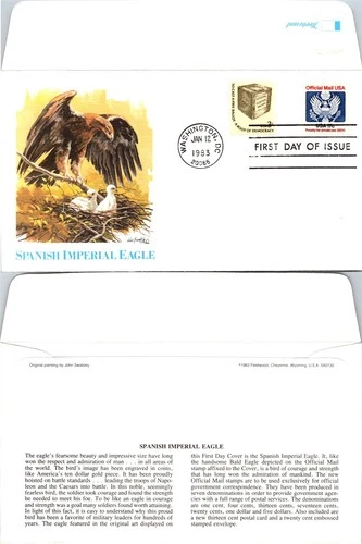 S08-1134, OFFICIAL MAIL 17C, SPANISH IMPERIAL EAGLE, FLEETWOOD FIRST DAY COVER
