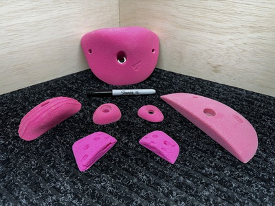 #ad Set Of 7 Pink Used Rock Climbing Holds. Please See Pictures For Condition. $49.00